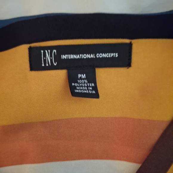 INC International Concepts Women's Multicolor Striped Wrap Blouse - Picture 4 of 7